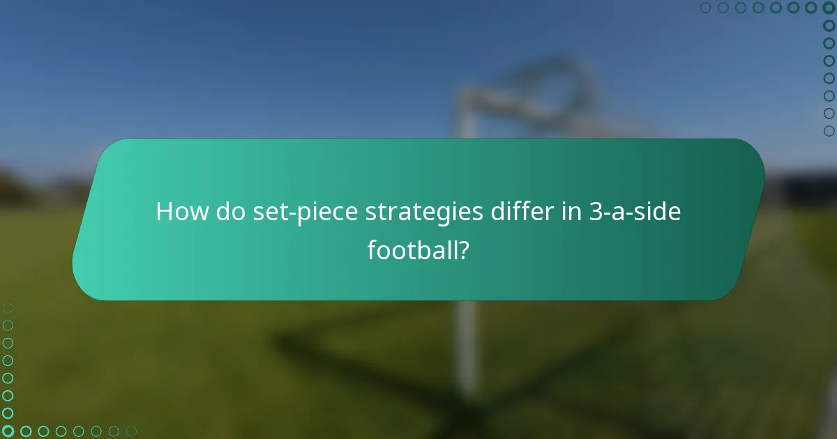 How do set-piece strategies differ in 3-a-side football?