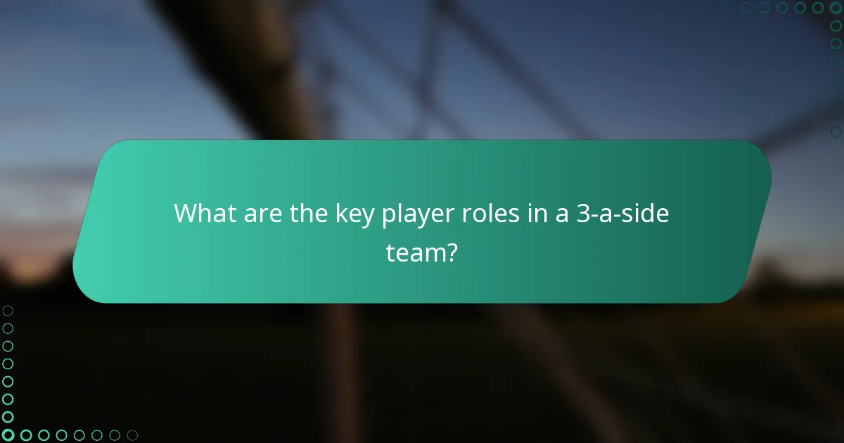 What are the key player roles in a 3-a-side team?